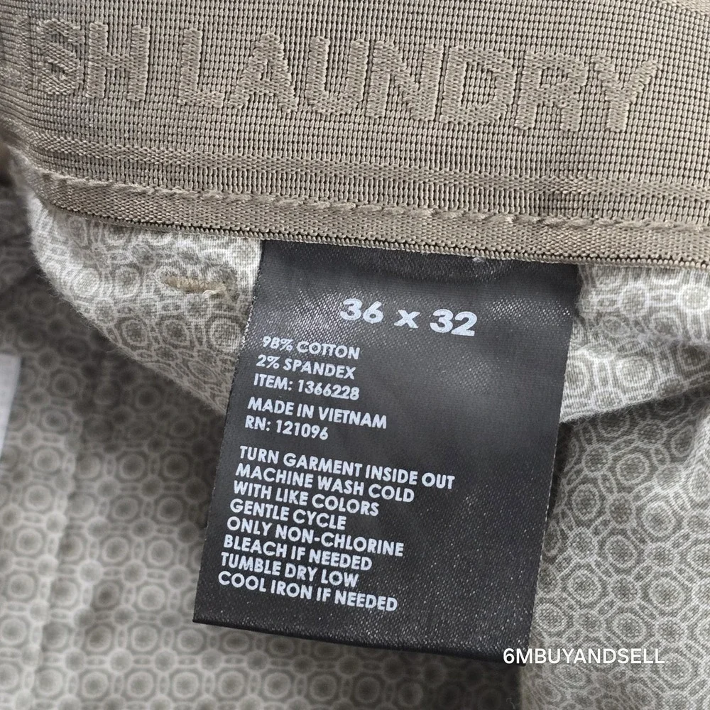 English Laundry Mens Khaki‎ Chino Pants 36x32 Tan Stretch Flat Front 1366228